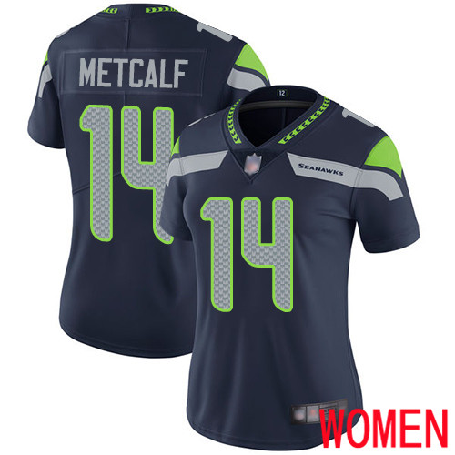 Seattle Seahawks Limited Navy Blue Women D.K. Metcalf Home Jersey NFL Football #14 Vapor Untouchable->youth nfl jersey->Youth Jersey